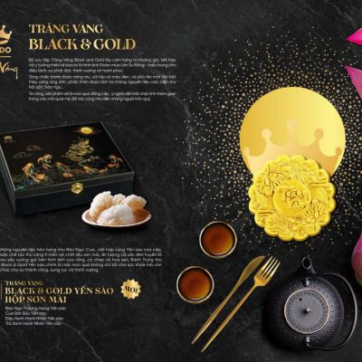 Bánh trăng vàng Black&Gold yến sào - hộp 4 bánh